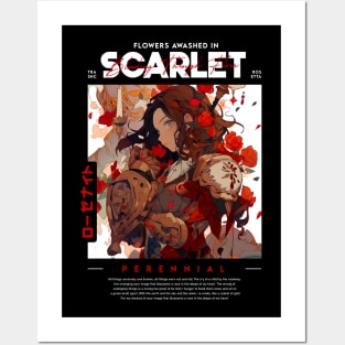 Scarlet Anime Girl Posters and Art